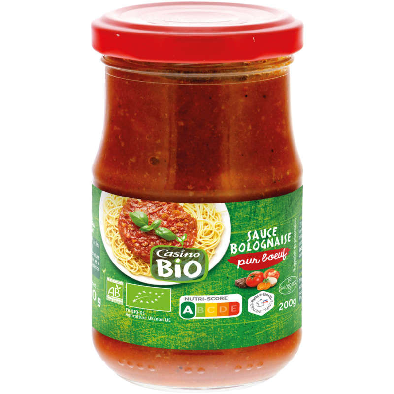 Casino Bio Sauce bolognaise - Pur boeuf - Biologique - 200g