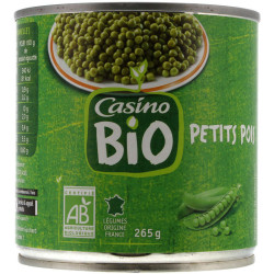 Casino Bio Petits pois - A l'étuvée - Biologique - 400g