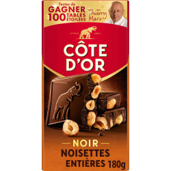Côte D'Or Tablette Chocolat Noir Aux Noisettes Entières 180g