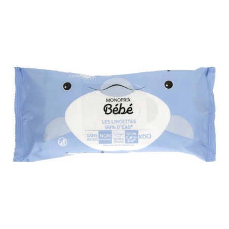 Monoprix Bébé Lingettes eau x60