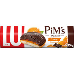 Lu Pim's Biscuits génoise Orange et nappage Chocolat 150g