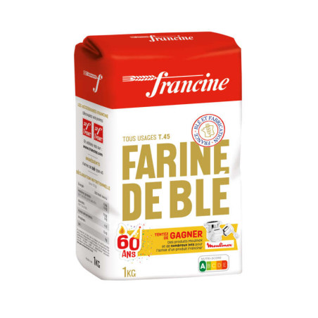 Francine farine de blé type 45 tous usages 1kg