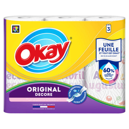 Okay Essuie-Tout Décoré x3