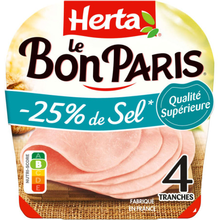 Herta Le Bon Paris Jambon avec moins de 25% de sel x4 140g