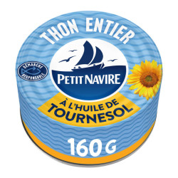 Petit Navire Thon Entier Huile De Tournesol 160g