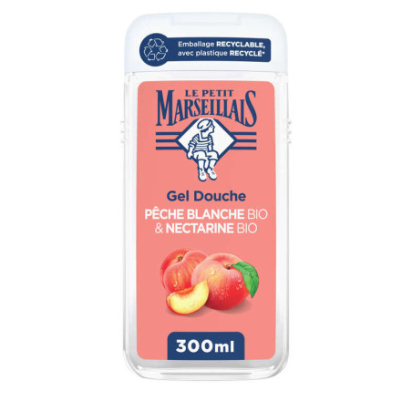Le Petit Marseillais Gel douche extra doux Pêche blanche et nectarine Bio 300ml