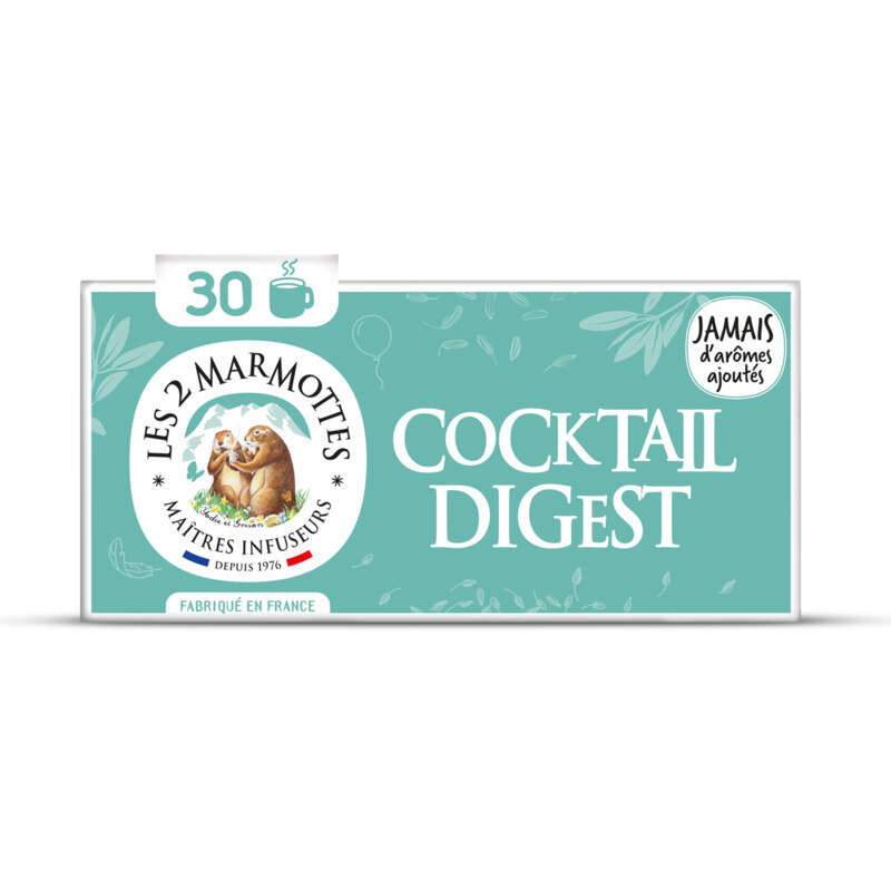 Les 2 Marmottes Infusion Cocktail Digest à l'Anis 30 Sachets 55g