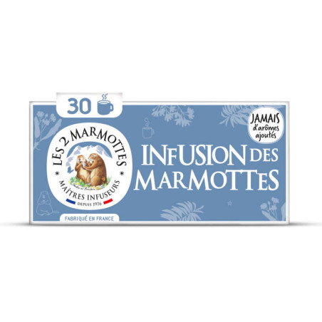 Les 2 Marmottes Infusion Tilleul & Verveine 30 Sachets 46g