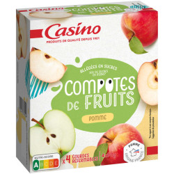 Casino Compote pomme allégée - 4x90g