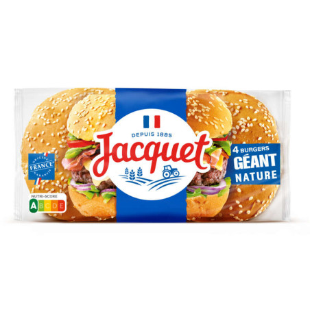 Jacquet Burger Géant Nature x4 330g