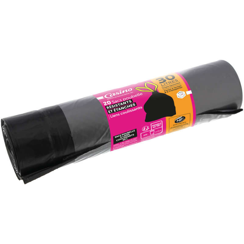 Casino Sacs poubelle - Liens coulissants - 30l - x20