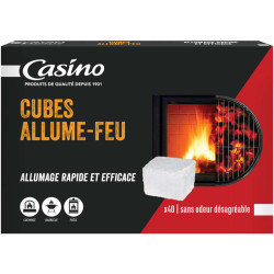 Casino cubes allume feu parafine sans odeur désagréable x40