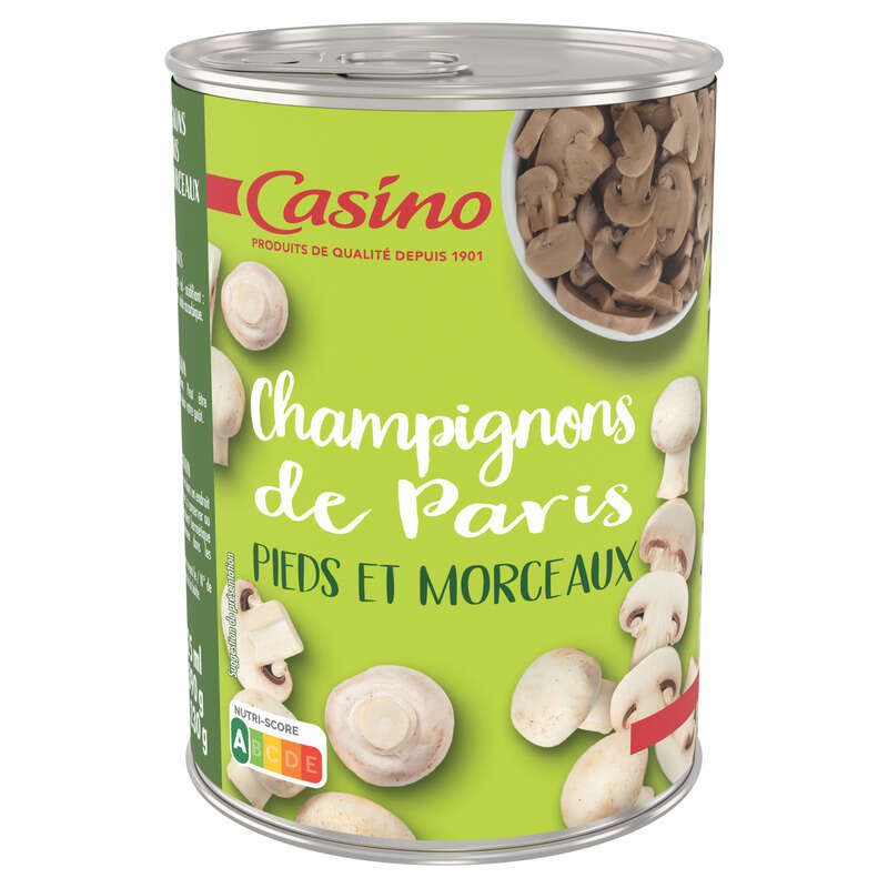 Casino Champignons de paris - Pieds et morceaux - 230g
