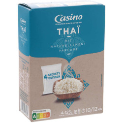 Casino Riz - Thaï - Naturellement parfumé - Sachets cuisson - 4x125g