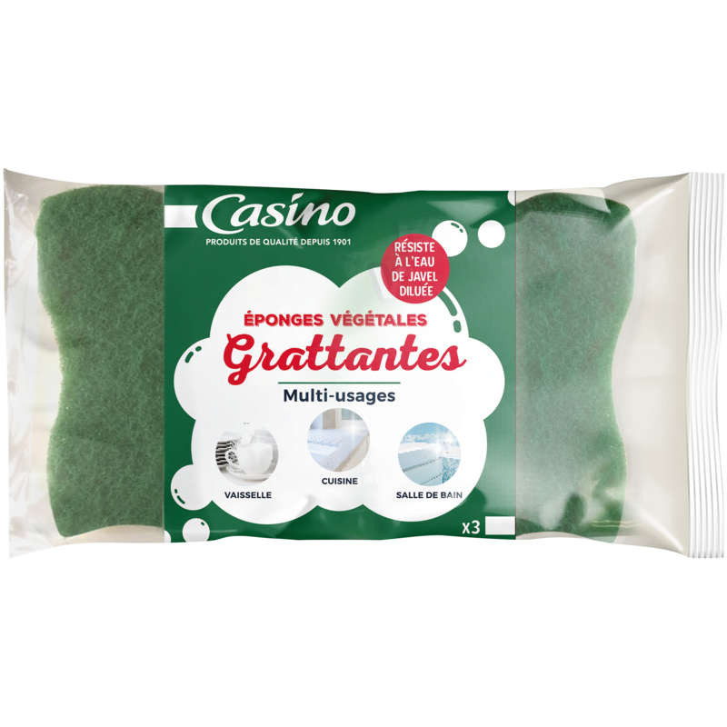 Casino Éponges végétales grattantes - Usage courant - x3