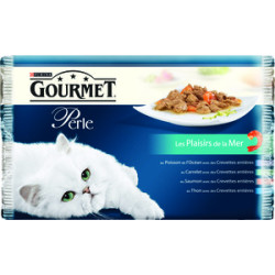 PURINA GOURMET Perle Pâtée pour chat Les Plaisirs de la mer - 4x85g