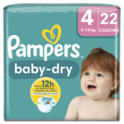 PAMPERS Baby Dry Couches T4 9 à 14kg - x22