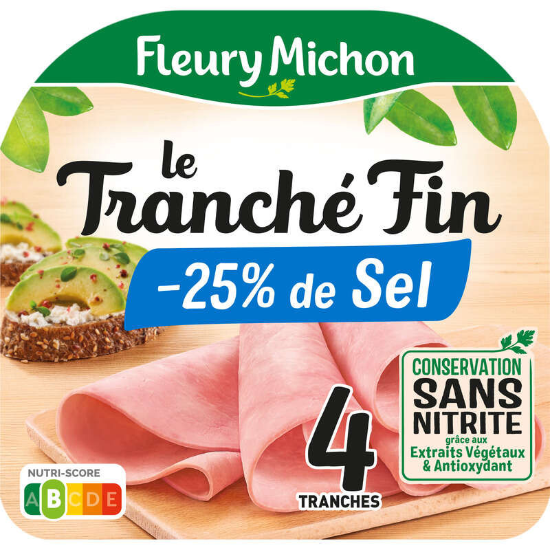 FLEURY MICHON Jambon Dégustation Le Tranché Fin 4 tranches - 120g