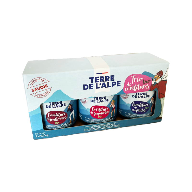 TERRE DE L'ALPE Coffret 3 Confitures Bio - 3x120g