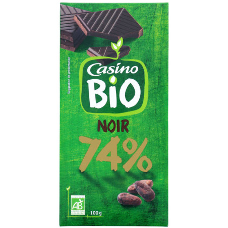 Chocolat noir bio 74% dégustation Bio - 100g