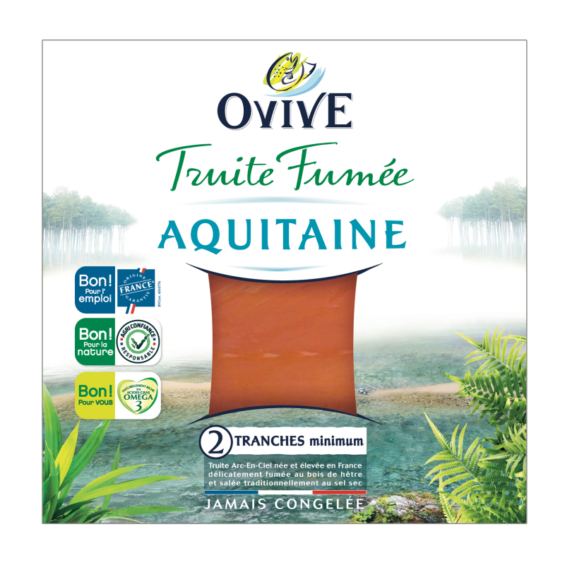 OVIVE Truite Fumée d’Aquitaine - 2 tranches - 60g