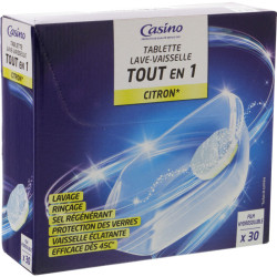 CASINO Tablette lave-vaisselle tout en 1 citron - x30