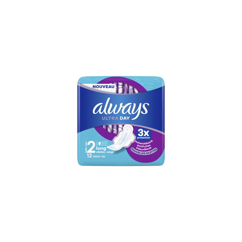 ALWAYS Always ultra jour serviettes long taille 2 ailettes - x12