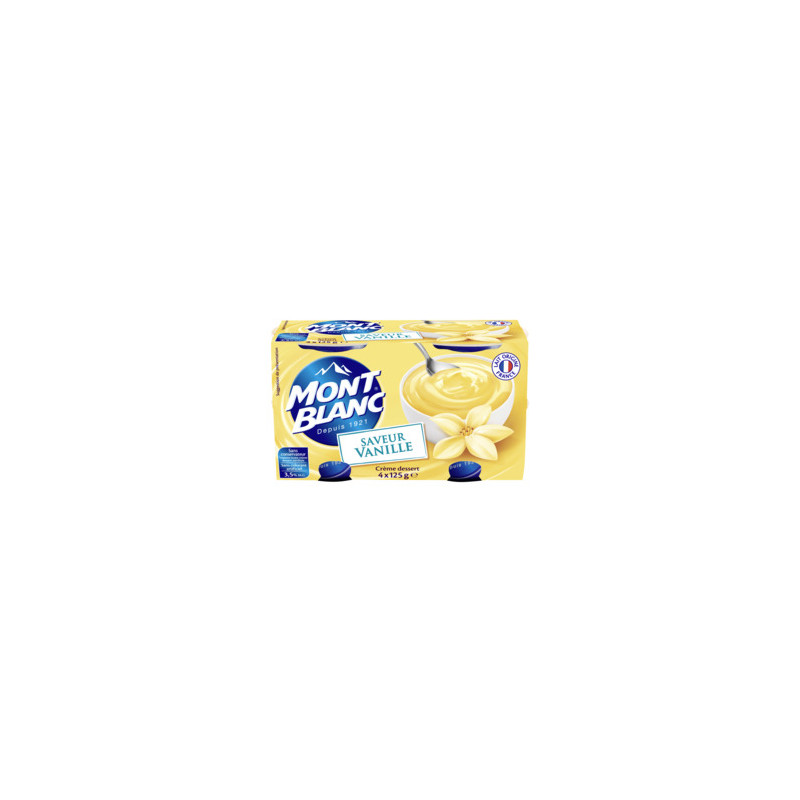 MONT BLANC Crème dessert vanille - 4x125g