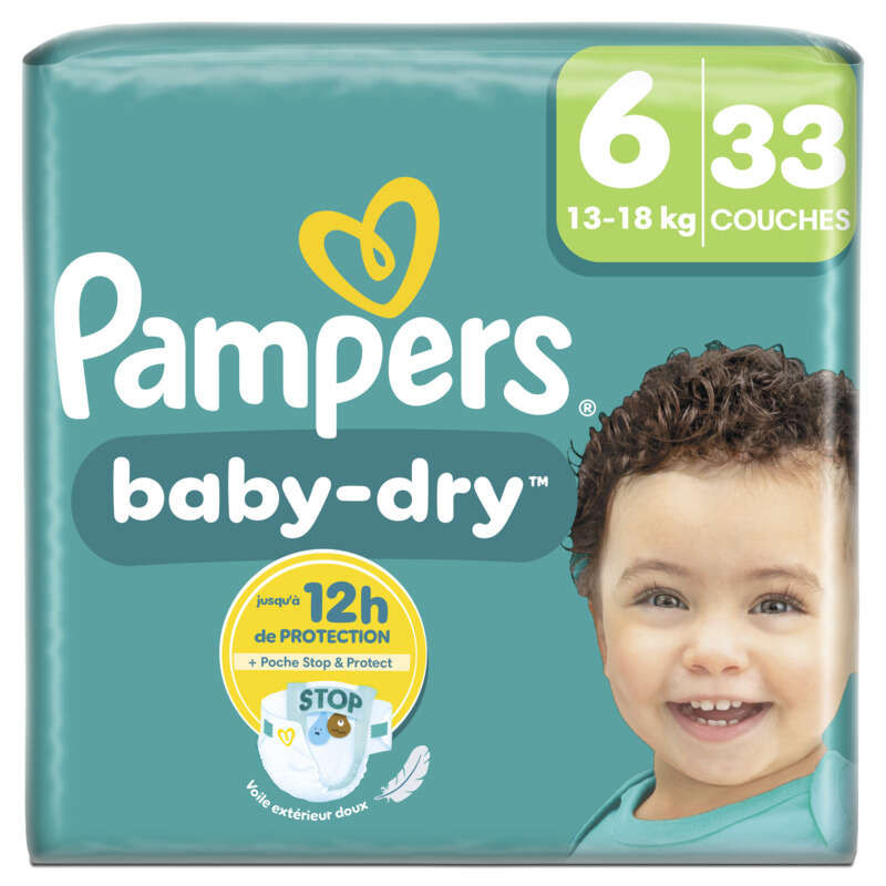 PAMPERS Couches Baby-Dry Taille 6 - x33