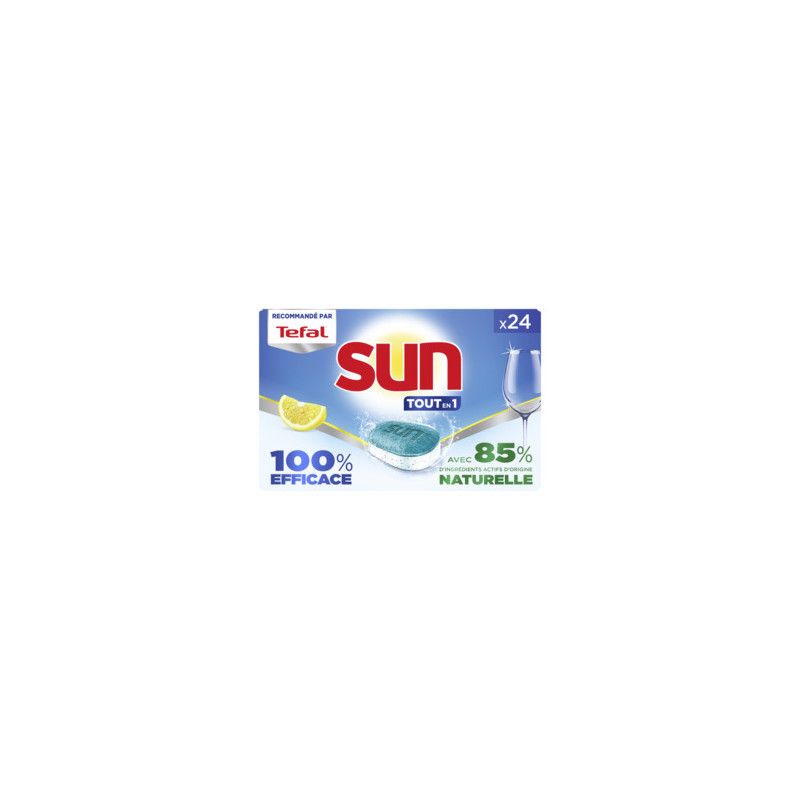 SUN Tabs lave-vaisselle tout en 1 citron x24 - 396g