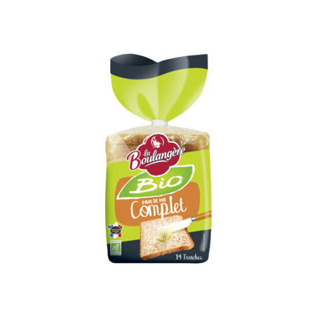 Pain de mie complet grandes tranches Bio - 500g