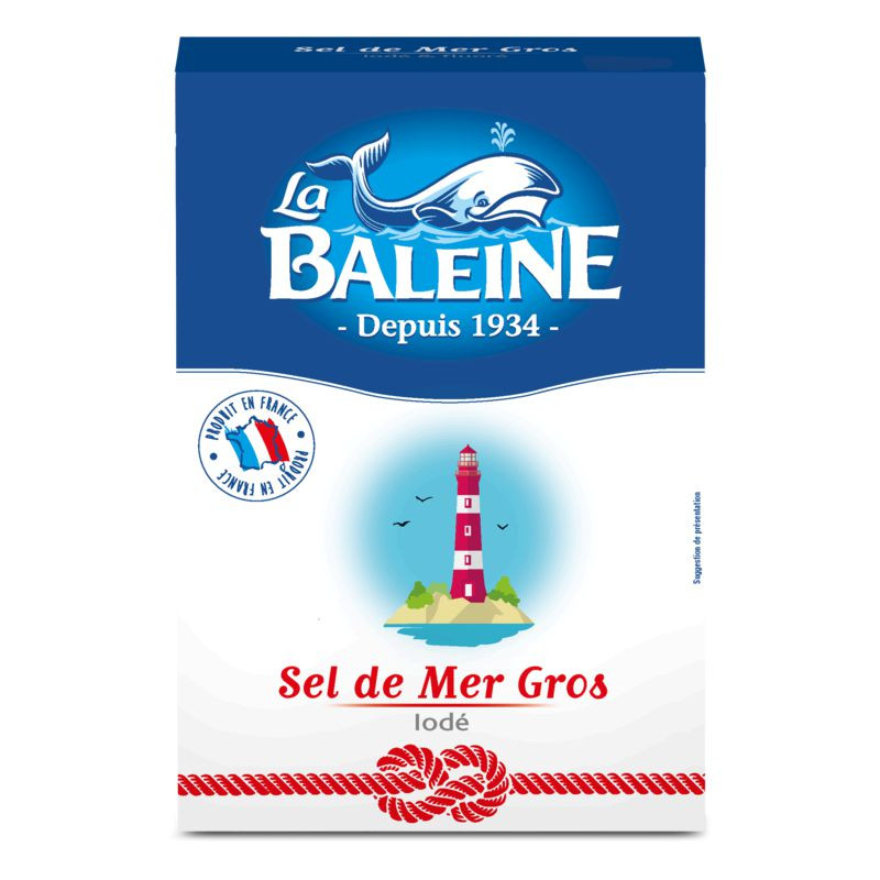 LA BALEINE Gros sel de mer iodé - 1Kg