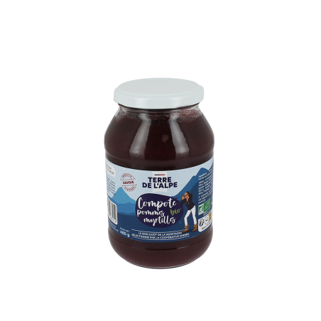 TERRE DE L'ALPE Compote de Savoie Pomme Myrtille Bio