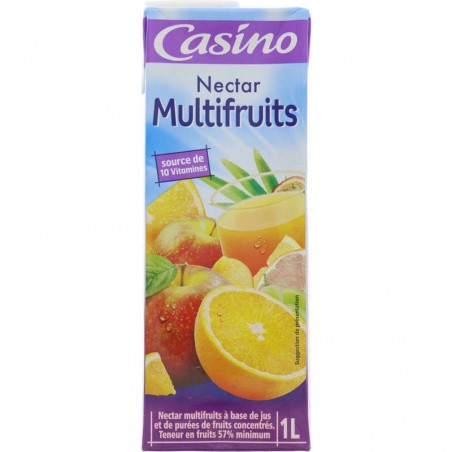 Nectar multifruits à base de jus et de purées de fruits concentrés Teneur en fruits : 57% minimum