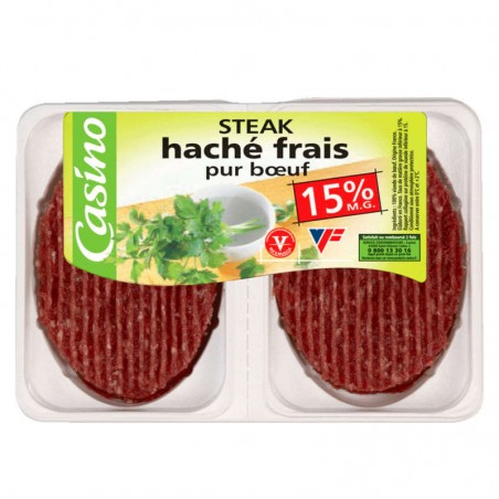 Steak hache casino 15%Mg - 2x125g