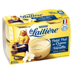 LA LAITIERE Petit pot de crème Vanille - 4x100g