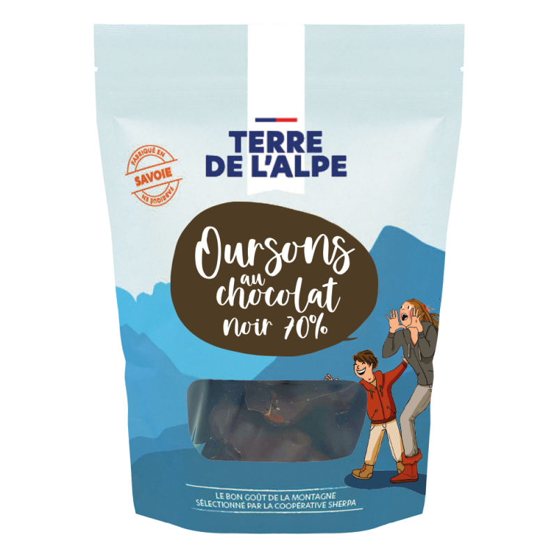 TERRE DE L'ALPE Ourson Guimauve au Chocolat Noir - 150g