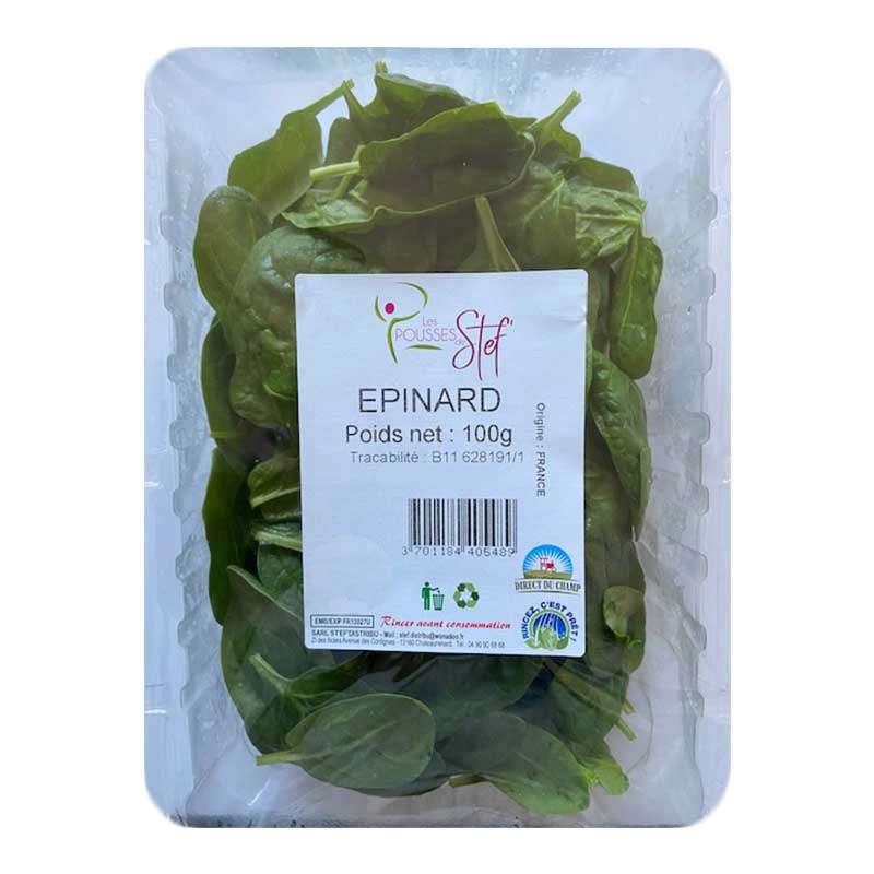 Salade jeunes pousses épinard - FRANCE Cat1 - 100g 100g