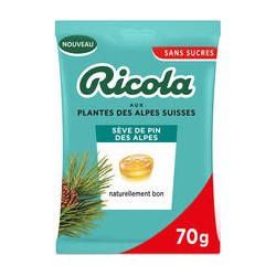 RICOLA Bonbons à la Sève de Pin des Alpes sans sucre - 70g