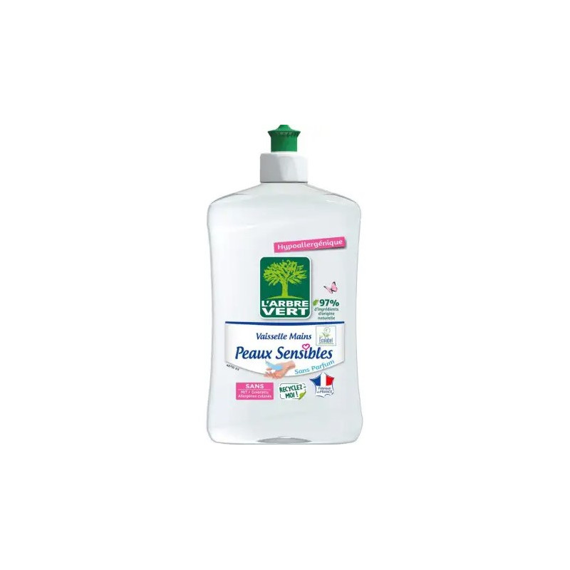 L'ARBRE VERT Liquide vaisselle main peaux sensibles - 500ml