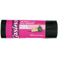 CASINO Sac poubelle liens coulissants 20L - x20