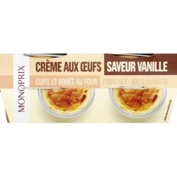 MONOPRIX Crème aux œufs saveur vanille - 4x100g