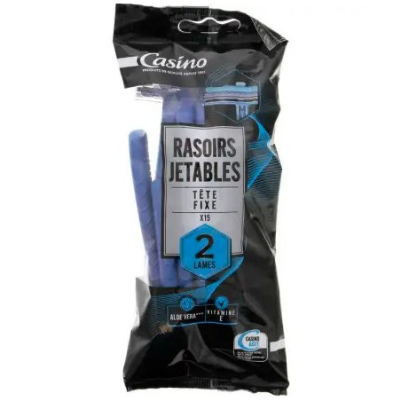 Rasoirs Jetables 2 Lames Tête Fixe - x15