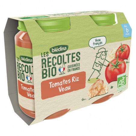 Petits pots Tomates Riz Veau Bio - 2x200g