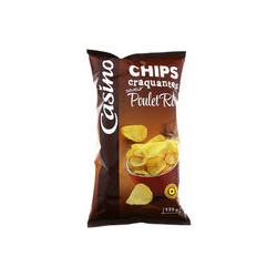 CASINO Chips ondulées Craquantes saveur Poulet rôti - 135g