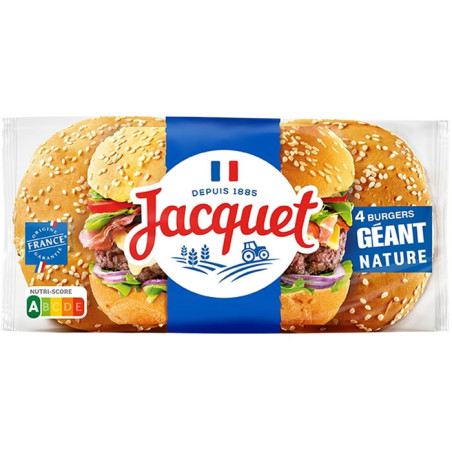 Pain hamburger géant nature x4 - 330g