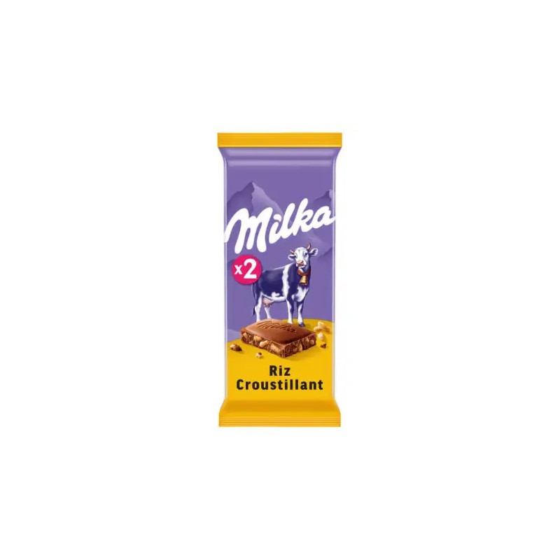 MILKA Chocolat au lait et riz croustillant - 2x100g