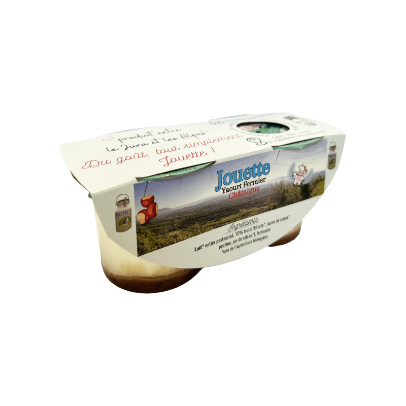 TERRE DE L'ALPE Yaourt fermier bi-couche Chataignes Bio - 2x100g
