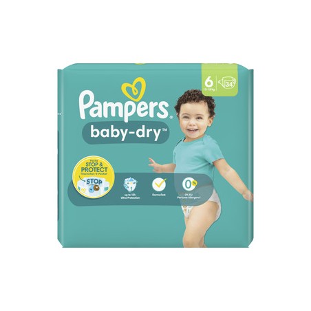 Pampers baby-dry couches géant taille 6 - x34