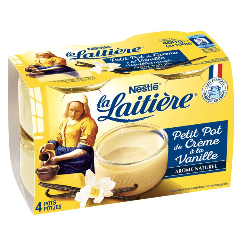 LA LAITIERE Petit pot de crème Vanille - 4x100g